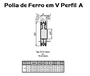 Polia Ferro Fundido 170mm C/ 1 Canal Perfil a 170a1