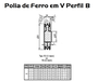 Polia Ferro Fundido 170mm C/ 1 Canal Perfil B 170b1