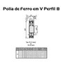 Polia Ferro Fundido 180mm C/ 3 Canais Perfil B 180b3