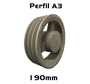 Polia Ferro Fundido 190mm C/ 3 Canais Perfil a 190a3