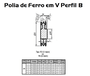 Polia Ferro Fundido 200mm C/ 1 Canal Perfil B 200b1