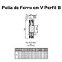 Polia Ferro Fundido 220mm C/ 1 Canal Perfil B 220b1