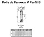 Polia Ferro Fundido 240mm C/ 1 Canal Perfil B 240b1
