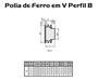 Polia Ferro Fundido 50mm 1 Canal Perfil B 50b1