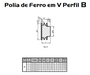 Polia Ferro Fundido 60mm C/ 1 Canal Perfil B 60b1