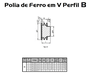 Polia Ferro Fundido 60mm C/ 2 Canais Perfil B 60b2