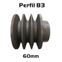 Polia Ferro Fundido 60mm C/ 3 Canais Perfil B 60b3