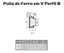Polia Ferro Fundido 60mm C/ 3 Canais Perfil B 60b3