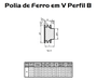 Polia Ferro Fundido 70mm C/ 1 Canal Perfil B 70b1