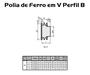 Polia Ferro Fundido 90mm C/ 1 Canal Perfil B 90b1