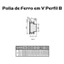 Polia Ferro Fundido 90mm C/ 3 Canais Perfil B 90b3