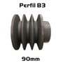 Polia Ferro Fundido 90mm C/ 3 Canais Perfil B 90b3