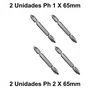 Ponteira Bit Phillips 2 Ph1 e 2 Ph2 de 65mm Imantada