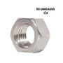 Porca Sextavada 1/4 Inox 20 Unc Polegadas 50 Unidade