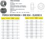 Porca Sextavada M7 Rosca Grossa Ma 1,0 Classe 6 Bicromatizada