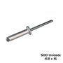Rebite Repuxo 4,8 X 16 Aluminio Natural 500 Unidade