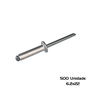 Rebite Repuxo 6,2 X 22 Aluminio Natural 500 Unidade