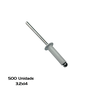 Rebite Repuxo Branco 3,2 X 14 Alumínio 500 Unidade