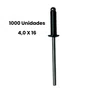 Rebite Repuxo Preto 4,0 X 16 Aluminio 1000 Unidades