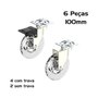 Rodizio Silicone Giratório Roda 100mm 4c/ + 2s/ Trava 6 Und