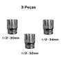 Soquete Sextavado 1/2 - 30mm  32mm  34mm 3 Unidades