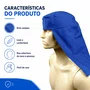 Touca Soldador Brim Azul Proteção Respingo Solda Cabeça Nuca
