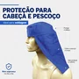 Touca Soldador Brim Azul Proteção Respingo Solda Cabeça Nuca