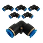 União L Emenda Tubo Pun 8mm Conexão Rápida Instantânea 5 UN